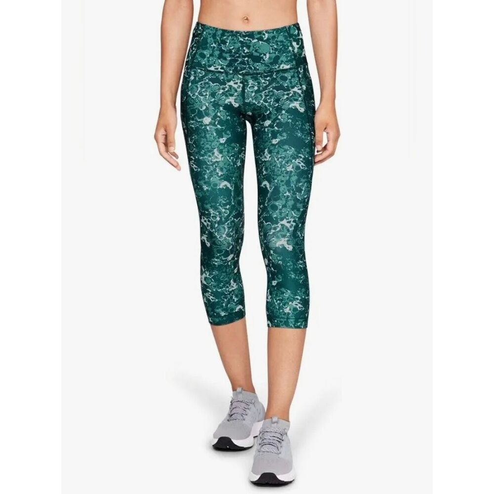 Under Armour Women's Teal Camo Print HeatGear® Compression Capri Leggings